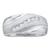 Image 1 : 1/4 CTW Mens Round Diamond Ring 14kt White Gold - REF-27Y5X