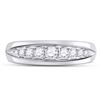 Image 2 : 1/2 CTW Mens Round Diamond Single Row Ring 14kt White Gold - REF-39W6F