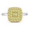 Image 2 : 1 CTW Princess Yellow Diamond Solitaire Square Frame Ring 14kt Two-tone Gold - REF-107X9T
