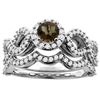 Image 1 : 1.06 CTW Quartz & Diamond Ring 14K White Gold - REF-93X3M