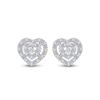 Image 2 : 1/12 CTW Round Diamond Heart Earrings 10kt Yellow Gold - REF-13M2A