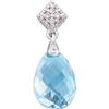 Image 1 : WhiteGold BLUE TOPAZ Pendant DIAMONDS #978885