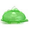 Image 1 : Green Depression Glass Art Deco Butter Dish #978941