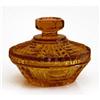 Image 1 : Amber Depression Glass Art Deco Powder Jar 1 #978971