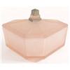 Image 1 : Geometric Pink Satin Glass Art Deco Powder Jar #978985