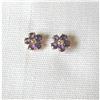 Image 1 : Vintage~AMETHYST & DIAMOND EAR STUDS/14K GOLD #979397