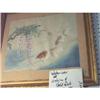 Image 1 : Silk Painting Koi Fish Framed Matts Vintage #979666