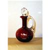 Image 1 : Cut  Cranberry  Cruet w/stopper- 'OHIO' by US #979712