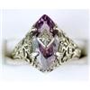 Image 1 : Antique Filigree Ring AMETHYST w DIAMOND #985190