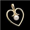 Image 1 : 14k GOLD HEART PENDANT  CULTURED PEARL #985195