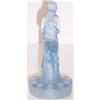 Image 1 : Blue Depression Glass Seated Lady Flower Frog  #985313