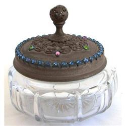 Empire Art Gold Copiously Jeweled Vanity Jar #985350