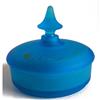 Image 1 : Blue Satin Glass Perfume Bottle and Powder Jar #985384