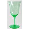 Image 1 : Green Depression Glass Panel Optic Goblets (7) #985435