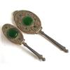 Image 1 : Ormolu, Glass Jewels Hand Mirror and Brush Set #985569