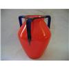 Image 1 : Orange & Cobalt 3-Handled Czeck/Bohenian  Vase #1005376