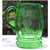 Image 1 : Green Elegant Depression Glass Etched Pitcher #1005577