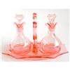 Image 1 : Pink Cambridge Glass Oil & Vinegar Cruet Set #1005622