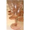 Image 1 : Pink Depression Glass Diamond Optic Goblet Set #1005653