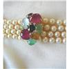 Image 1 : VINTAGE GUMPS LARGE MULTI GEM & DIAMOND CLASP #1005755