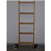 Image 1 : Oak Store or Library Ladder on Wheels #1005816