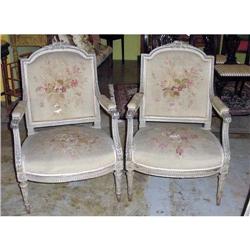 610 Pair LXVI Style French Arm Chairs #1015663