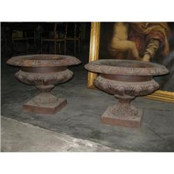 Pair of French Cast Iron Urns #1015812