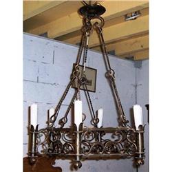 French Wrought iron chandelier 6 lights #1015841