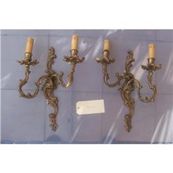 Pair of French bronze sconces Louis XV st.  #1015842