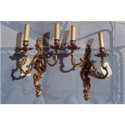 Pair of French bronze sconces Louis XV st. #1015847