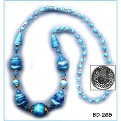 (10) CZECH VINTAGE ART DECO BLUE NECKLACES #268#1015977