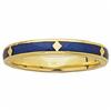 Image 1 : 18K GOLD WEDDING BAND FRENCH BLUE ENAMEL SIZE 7#1015986