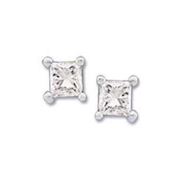 14k PRINCESS CUT DIAMOND EARRINGS  .25 CARATS! #1015994