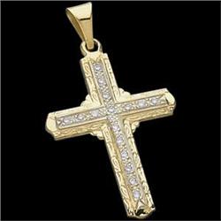14k Gold DIAMOND CROSS Impressive! #1016003