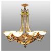 Image 1 : Casted bronze and alabaster stone chandelier #1016618