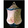 Image 1 : GORGEOUS ANTIQUE ROSES DECORATED BISCUIT JAR #1016727