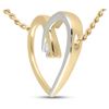 Image 2 : 0.03 CTW Round Diamond Heart Pendant 10kt Two-tone Gold - REF-7W5F