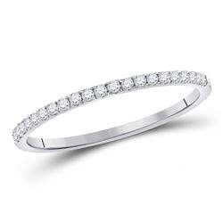 1/6 CTW Round Diamond Stackable Ring 14kt White Gold - REF-18H3W