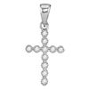 Image 1 : 1/10 CTW Round Diamond Cross Faith Pendant 14kt White Gold - REF-7H5W