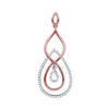 Image 1 : 1/5 CTW Round Diamond Teardrop Pendant 10kt Rose Gold - REF-15M5A
