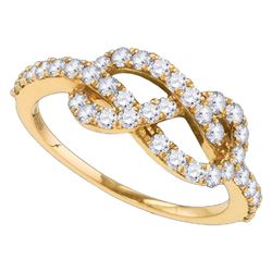 3/4 CTW Round Diamond Infinity Woven Love Anniversary Ring 10kt Rose Gold - REF-41H9W