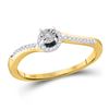 Image 1 : 1/6 CTW Round Diamond Solitaire Bridal Wedding Engagement Ring 10kt Yellow Gold - REF-15F5M