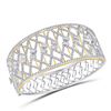 Image 1 : 4 & 5/8 CTW Round Diamond Cocktail Bangle Bracelet 14kt Two-tone Gold - REF-449X9T