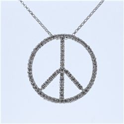 0.80 CTW Diamond Necklace 14K White Gold - REF-61R5K