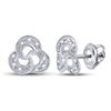 Image 1 : 1/20 CTW Round Diamond Trinity Fashion Earrings 10kt White Gold - REF-7F5M