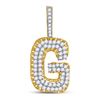 Image 1 : 1 & 3/8 CTW Mens Round Diamond "G" Charm Pendant 10kt Yellow Gold - REF-81M3A