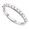 Image 1 : 1/2 CTW Round Pave-set Diamond 3.5mm Wedding Ring 14kt White Gold - REF-27N5Y