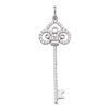 Image 1 : 1/2 CTW Round Diamond Slender Trefoil Key Love Pendant 10kt White Gold - REF-33X3T