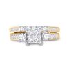 Image 2 : 1 CTW Princess Diamond Bridal Wedding Engagement Ring 10kt Yellow Gold - REF-76N2Y