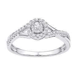 1/4 CTW Round Diamond Solitaire Bridal Wedding Engagement Ring 10kt White Gold - REF-18R3H